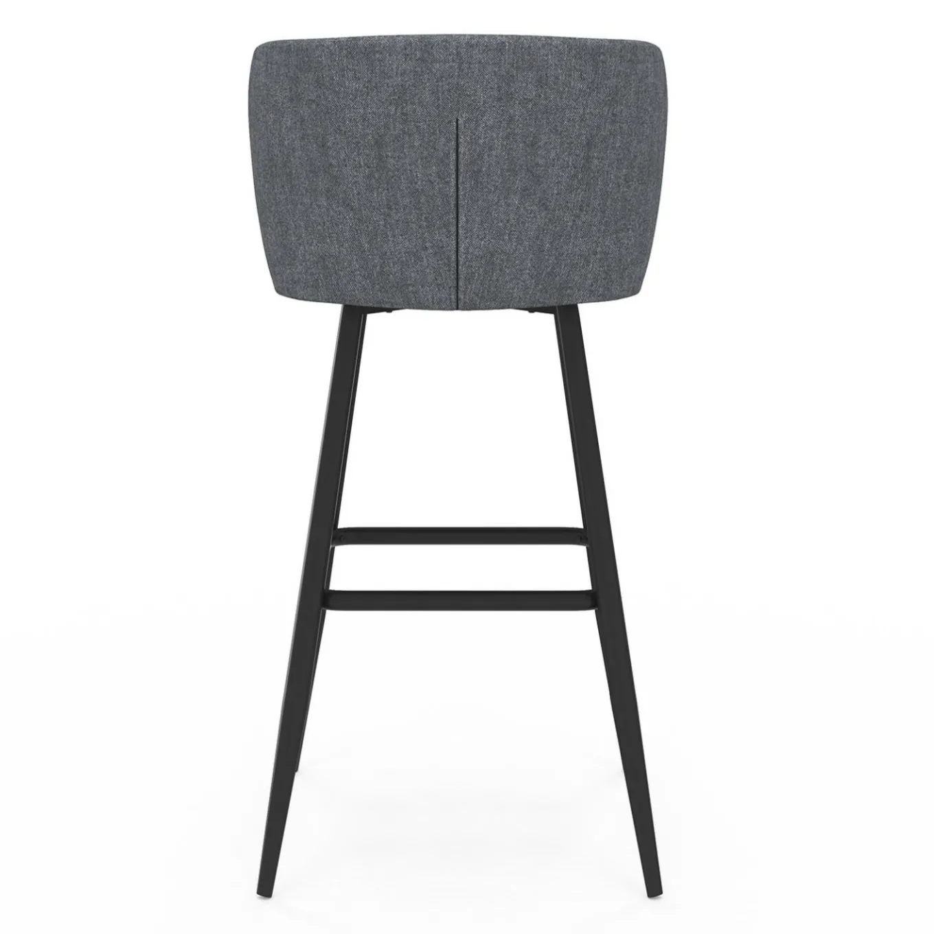 IDMarket Lot de 4 tabourets de bar assise en tissu gris foncé et pieds en métal noir* Collection Contemporaine|Tabourets De Bar