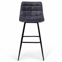 IDMarket Lot de 2 tabourets de bar en velours gris foncé* Collection Vintage|Collection Moderne