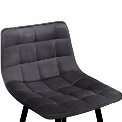 IDMarket Lot de 2 tabourets de bar en velours gris foncé* Collection Vintage|Collection Moderne