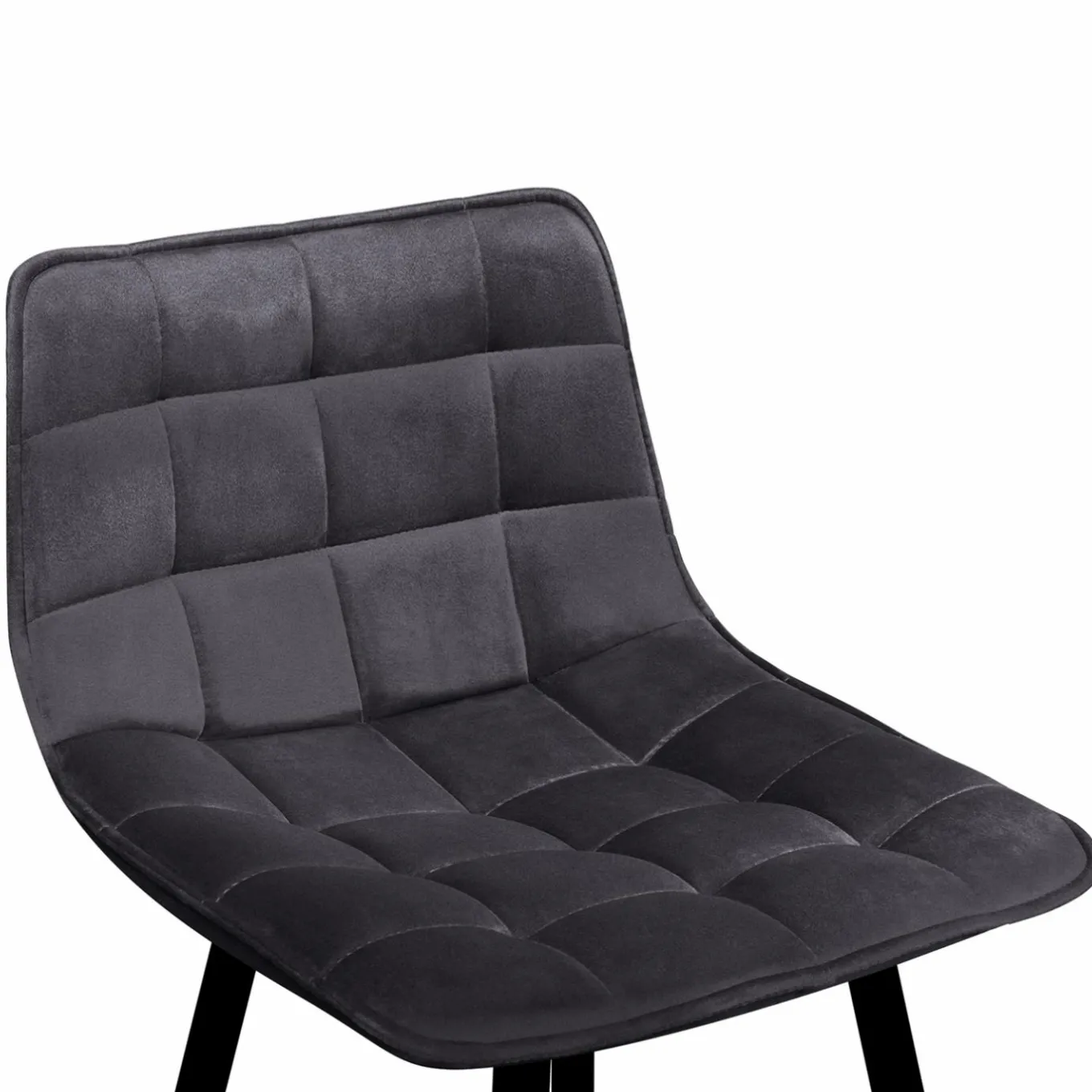 IDMarket Lot de 2 tabourets de bar en velours gris foncé* Collection Vintage|Collection Moderne