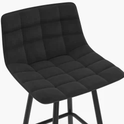 IDMarket Lot de 2 tabourets de bar en velours noir* Collection Vintage|Tabourets De Bar