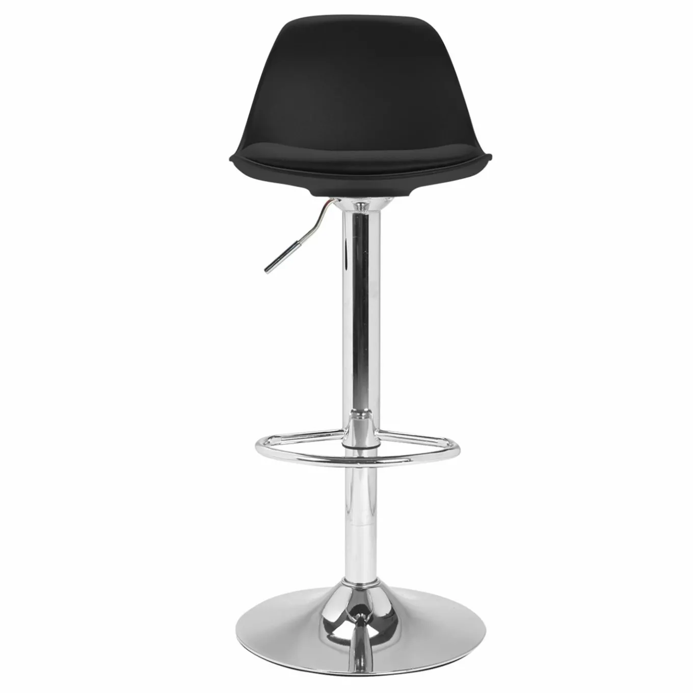 IDMarket Lot de 4 tabourets de bar noir réglables pied métal* Collection Contemporaine|Tabourets De Bar