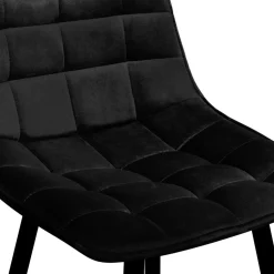 IDMarket Lot de 6 tabourets de bar en velours noir* Collection Vintage|Tabourets De Bar