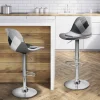 IDMarket Lot de 2 tabourets de bar design pied chromé assise patchwork noir, gris et blanc* Collection Contemporaine|Tabourets De Bar
