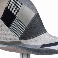 IDMarket Lot de 2 tabourets de bar design pied chromé assise patchwork noir, gris et blanc* Collection Contemporaine|Tabourets De Bar