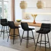 IDMarket Lot de 4 tabourets de bar en velours noir* Collection Vintage|Collection Moderne