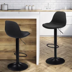 IDMarket Lot de 2 tabourets de bar noir réglables* Collection Contemporaine|Tabourets De Bar