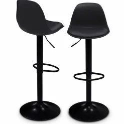 IDMarket Lot de 2 tabourets de bar noir réglables* Collection Contemporaine|Tabourets De Bar