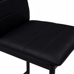 IDMarket Lot de 4 tabourets de bar en PVC noir rembourrés* Collection Contemporaine|Tabourets De Bar