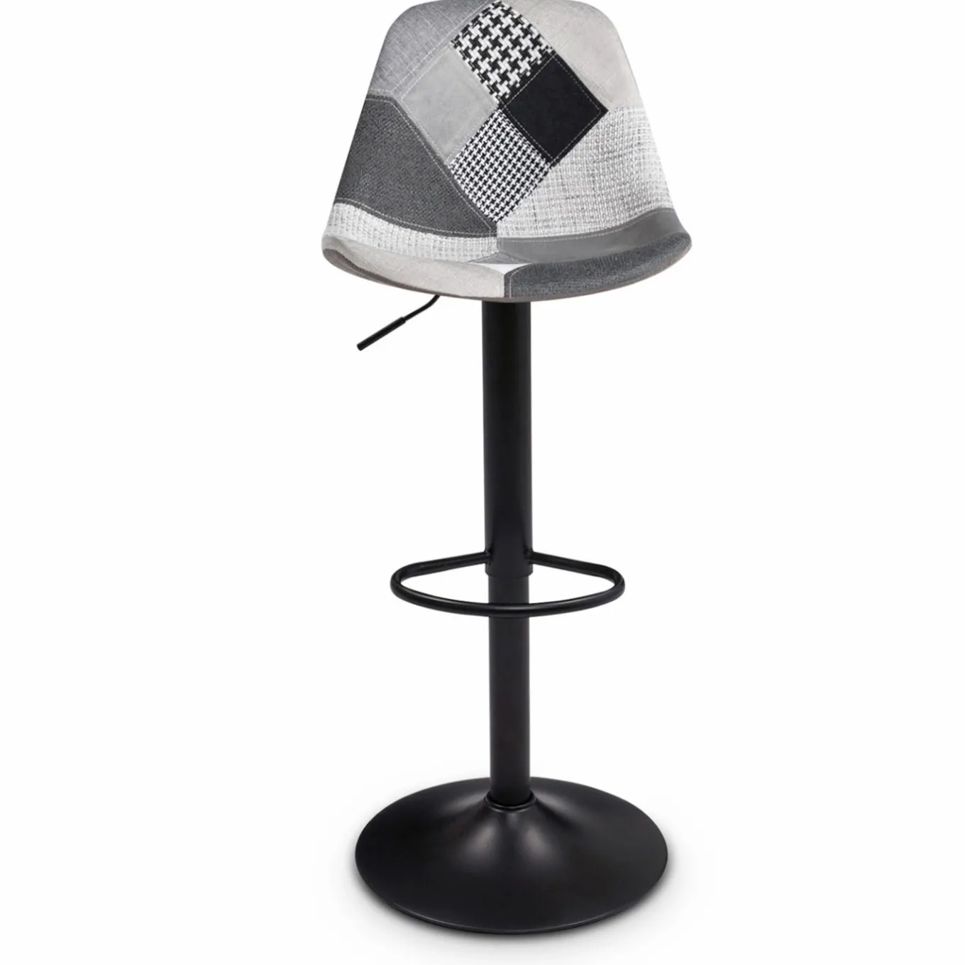 IDMarket Lot de 4 tabourets de bar design patchworks noir, gris et blanc* Collection Contemporaine|Tabourets De Bar