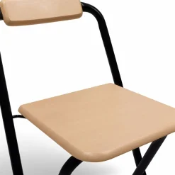 IDMarket Lot de 4 tabourets hauts pliants industriels noir et bois* Tabourets De Bar|Chaises De Bar