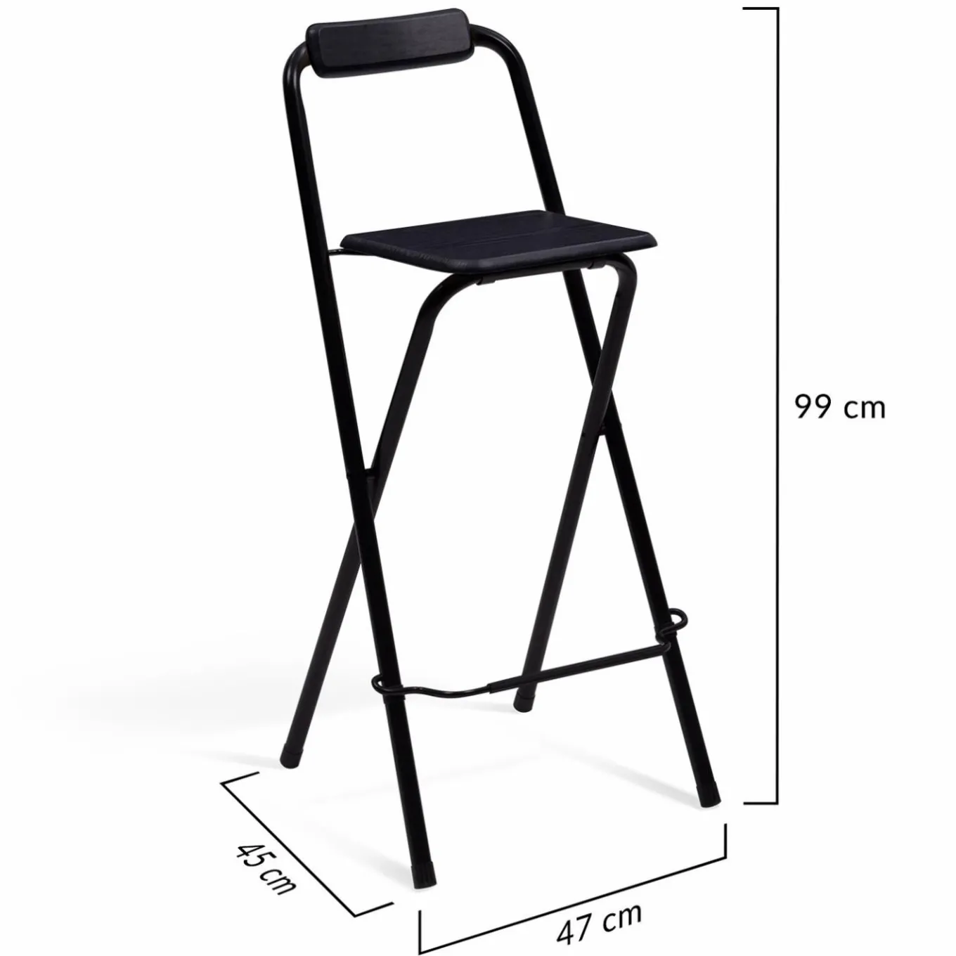 IDMarket Lot de 4 tabourets hauts pliants noirs* Collection Contemporaine|Tabourets De Bar