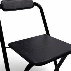 IDMarket Lot de 4 tabourets hauts pliants noirs* Collection Contemporaine|Tabourets De Bar