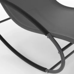 IDMarket Lot de 2 transats de jardin à bascule gris en acier et avec une toile grise* Bains De Soleil|Fauteuils De Jardin