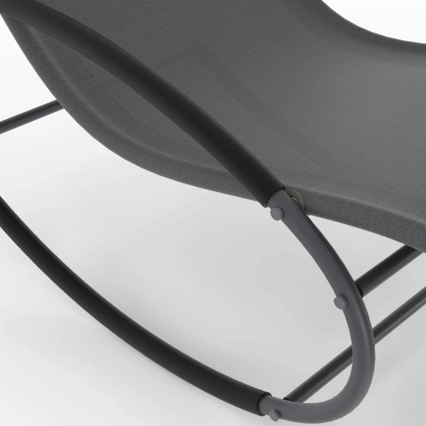 IDMarket Lot de 2 transats de jardin à bascule gris en acier et avec une toile grise* Bains De Soleil|Fauteuils De Jardin