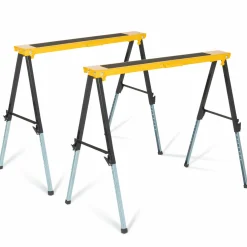 IDMarket Lot de 2 tréteaux pliables avec plateau antiglisse* Outillage Et Accessoires Bricolage|Meubles Bricolage Et Rayonnage