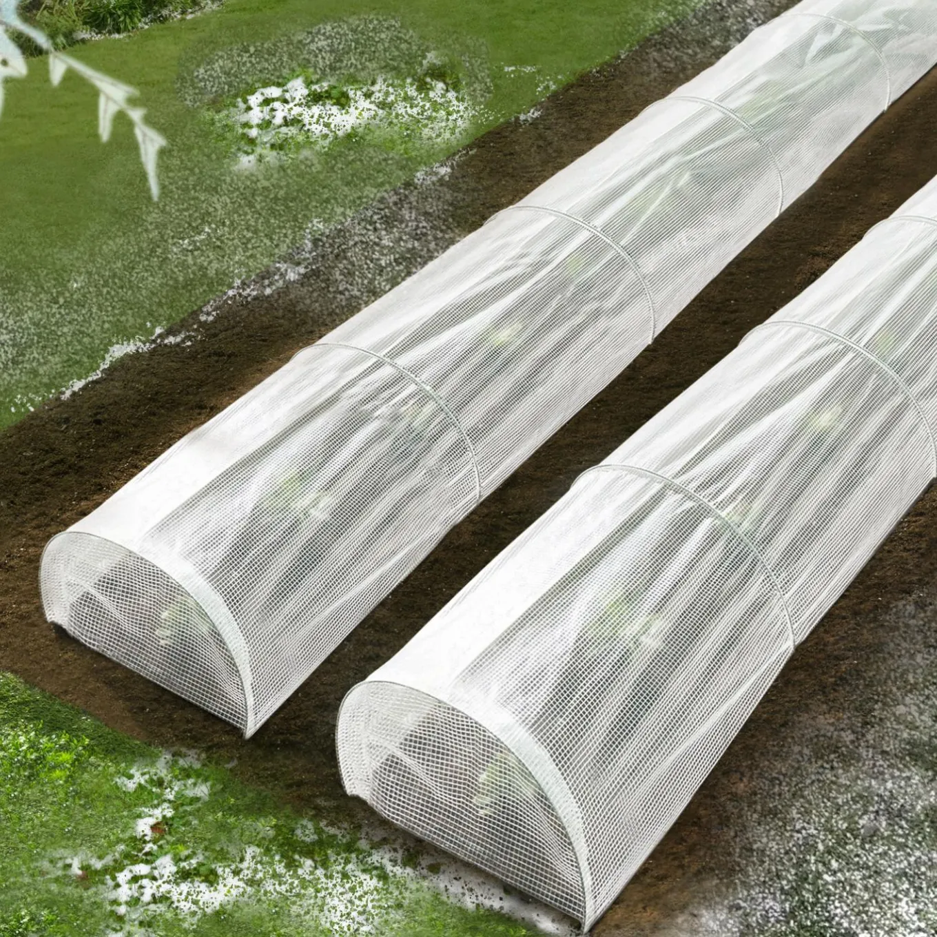 IDMarket Lot de 2 tunnels de forçage 5 m toutes saisons* Tunnels Et Accessoires De Croissance|Serres À Tomates Et Équipement Du Potager