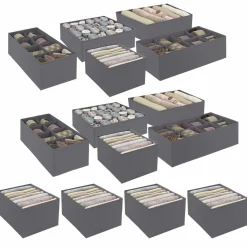 IDMarket Lot de boites de rangement organisateur de dressing gris anthracite* Rangement Et Accessoires