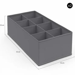 IDMarket Lot de boites de rangement organisateur de dressing gris anthracite* Rangement Et Accessoires