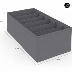 IDMarket Lot de boites de rangement organisateur de dressing gris anthracite* Rangement Et Accessoires