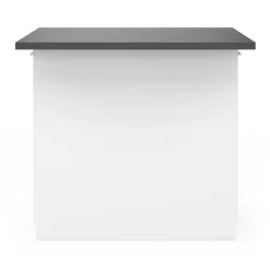 IDMarket Îlot de cuisine blanc et plateau gris anthracite* Meubles Hauts|Meubles Blancs