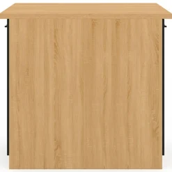 IDMarket Îlot de cuisine imitation hêtre avec 4 portes noires 100 cm* Collection Design|Collection Moderne