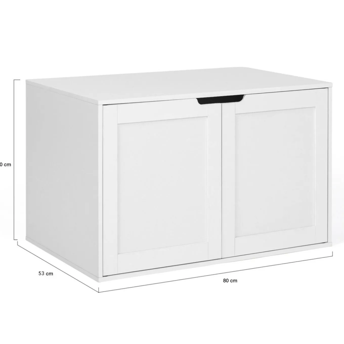 IDMarket Maison de toilette pour chat - cache-litière avec doubles portes blanc* Niches Pour Chat|Accessoires Animaux