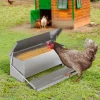 IDMarket Mangeoire automatique en acier pour poules* Accessoires Animaux|Accessoires Poulailler