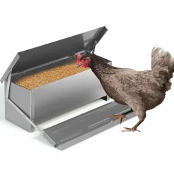 IDMarket Mangeoire automatique en acier pour poules* Accessoires Animaux|Accessoires Poulailler