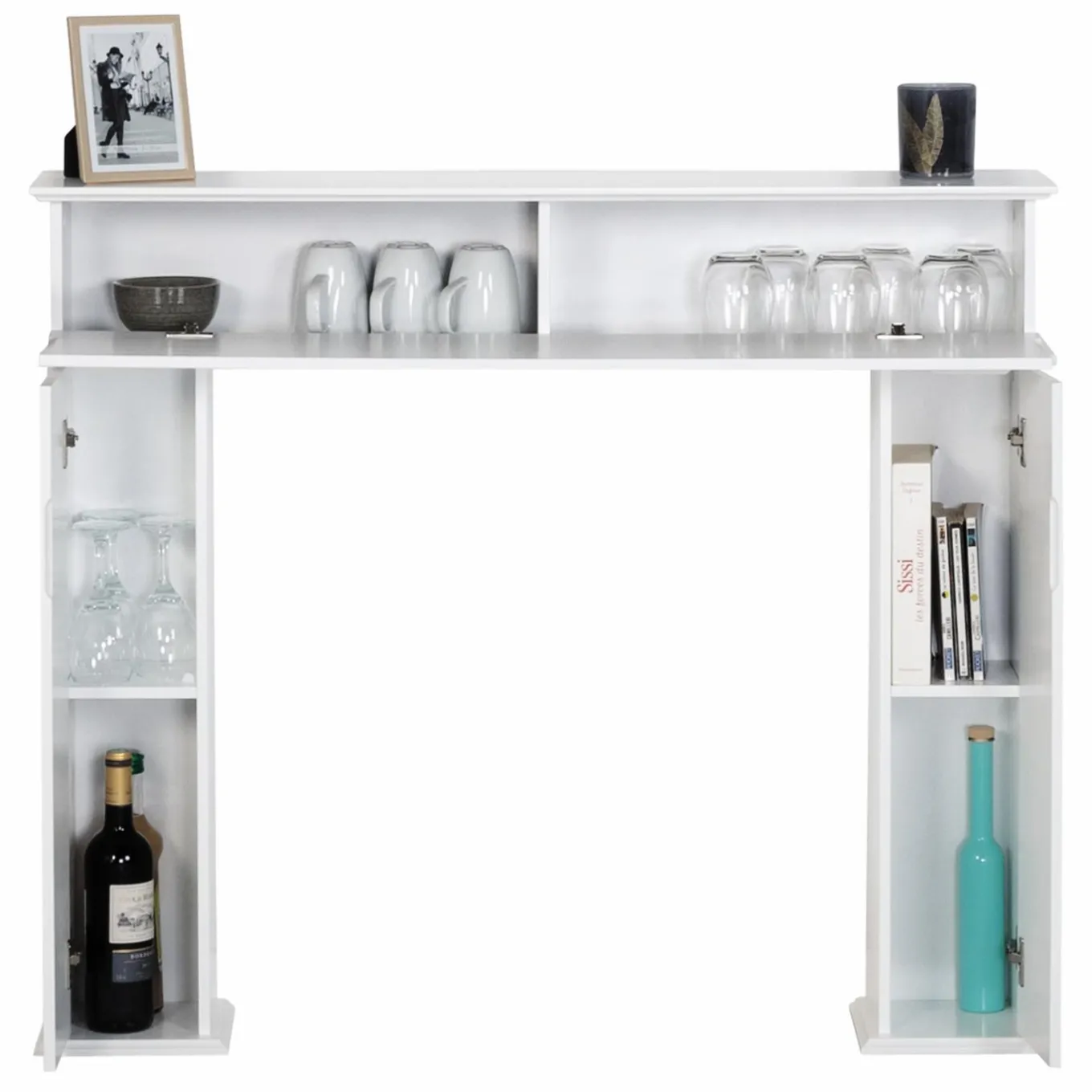 IDMarket Manteau de cheminée console décorative avec rangement* Accessoires Cheminée|Décoration Et Accessoires