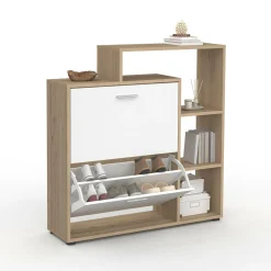 IDMarket Meuble à chaussures 2 portes avec étagère* Petits Meubles|Meubles À Chaussures