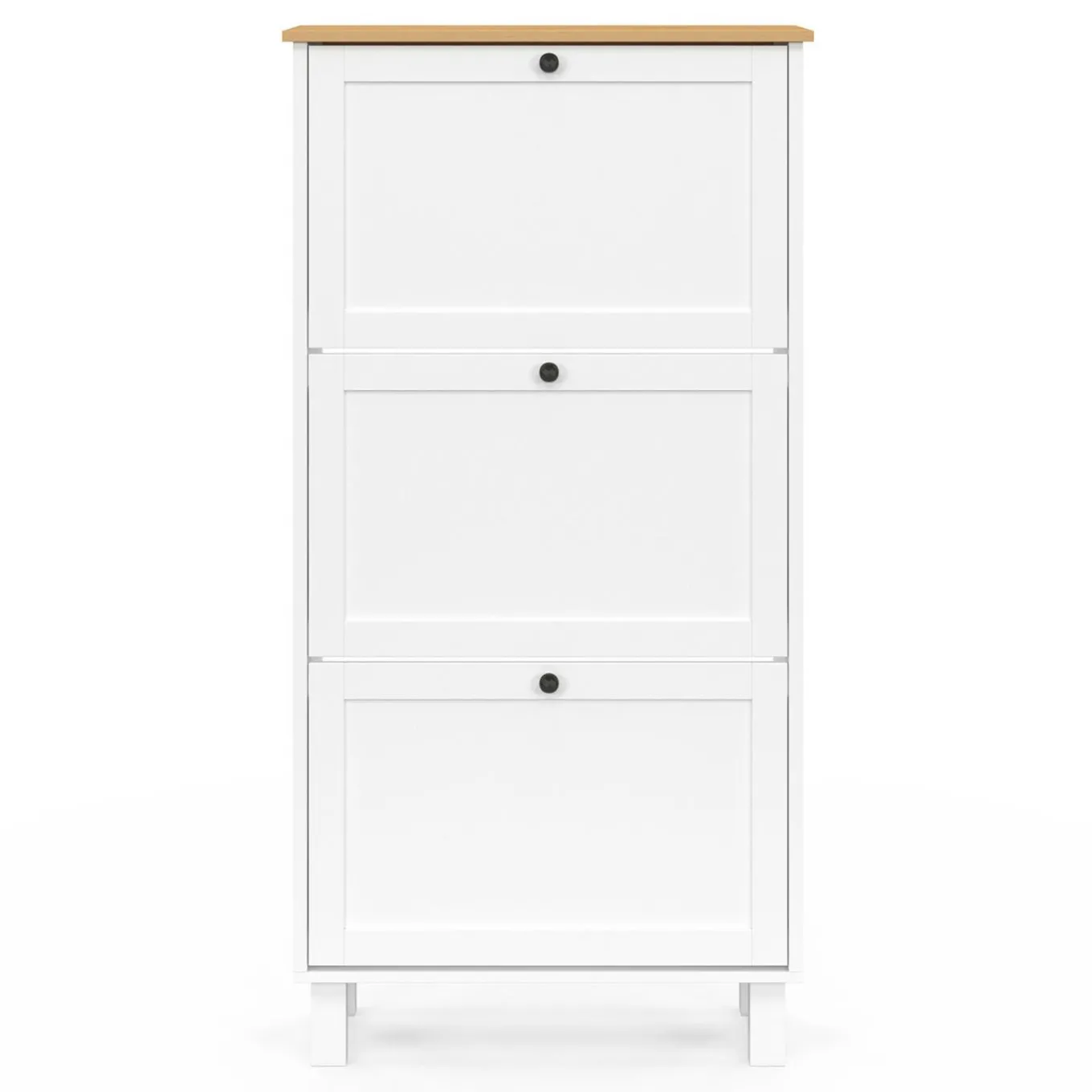 IDMarket Meuble à chaussures blanc et bois* Meubles À Chaussures|Collection Contemporaine