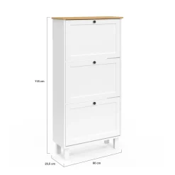 IDMarket Meuble à chaussures blanc et bois* Meubles À Chaussures|Collection Contemporaine