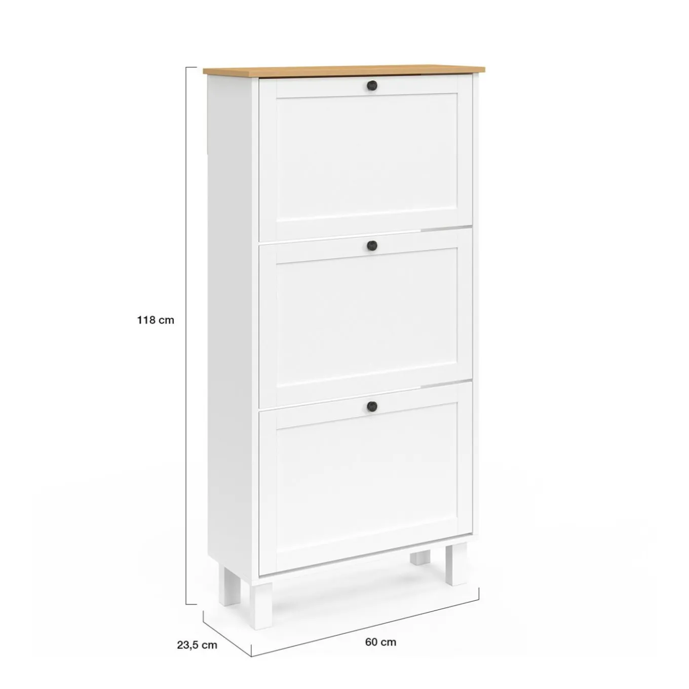 IDMarket Meuble à chaussures blanc et bois* Meubles À Chaussures|Collection Contemporaine