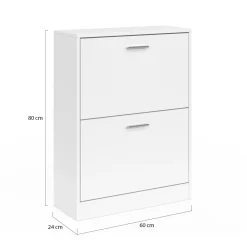 IDMarket Meuble à chaussures blanc 2 portes* Meubles Blancs|Meubles À Chaussures