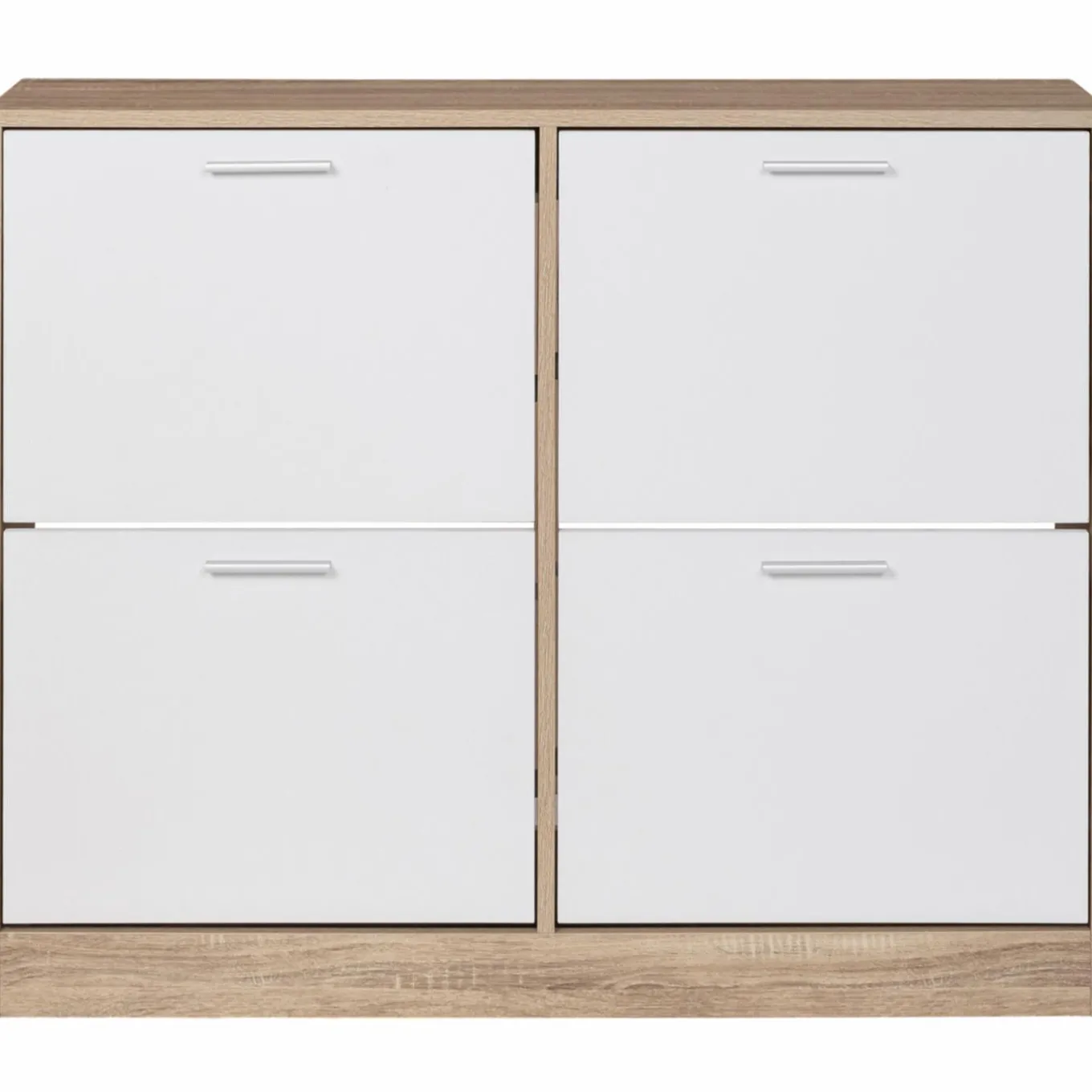 IDMarket Meuble à chaussures bois imitation hêtre 4 portes blanches* Petits Meubles|Meubles À Chaussures