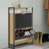 IDMarket Meuble à chaussures industriel avec 2 portes et étagère* Meubles À Chaussures|Vestiaires Et Meubles D'Entrée
