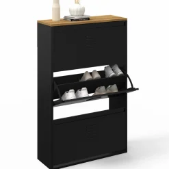 IDMarket Meuble à chaussures industriel grande capacité 18 paires* Rangement Et Accessoires|Collection Métal