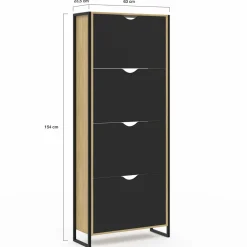 IDMarket Meuble à chaussures industriel avec 4 portes* Meubles À Chaussures|Vestiaires Et Meubles D'Entrée