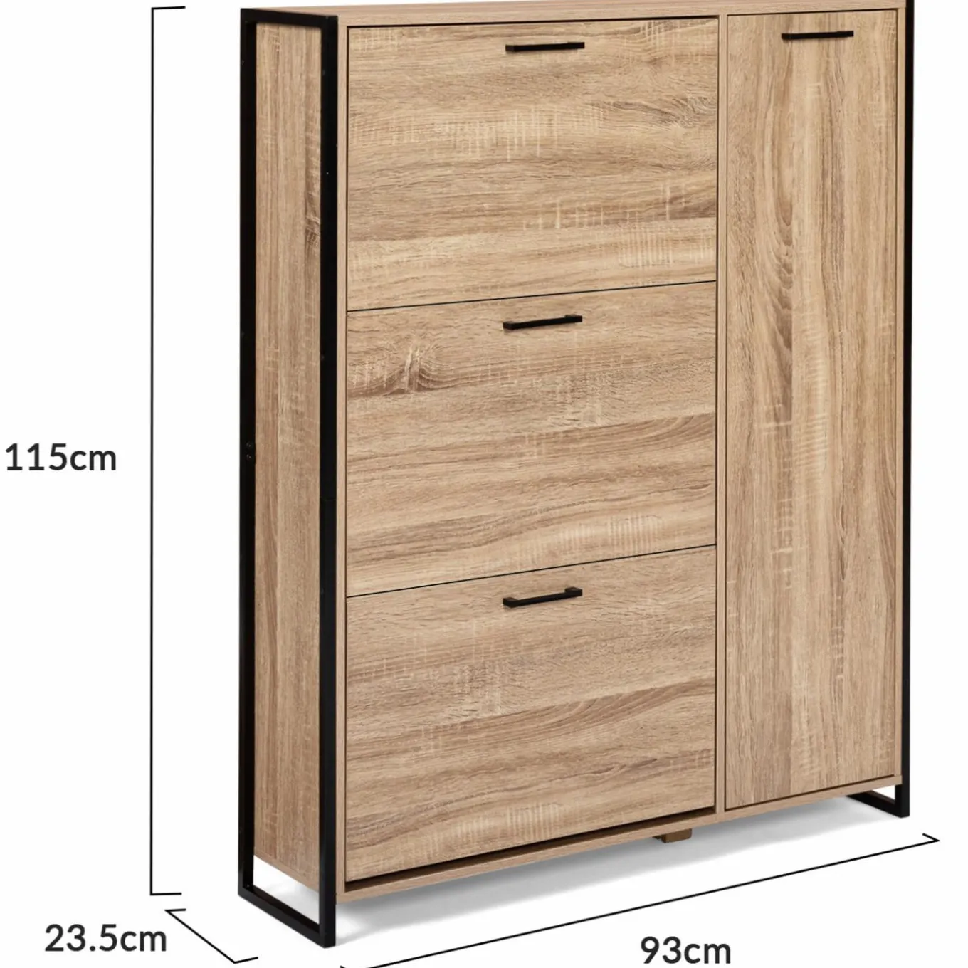 IDMarket Meuble à chaussures industriel avec 4 portes* Meubles Hauts|Meubles En Bois