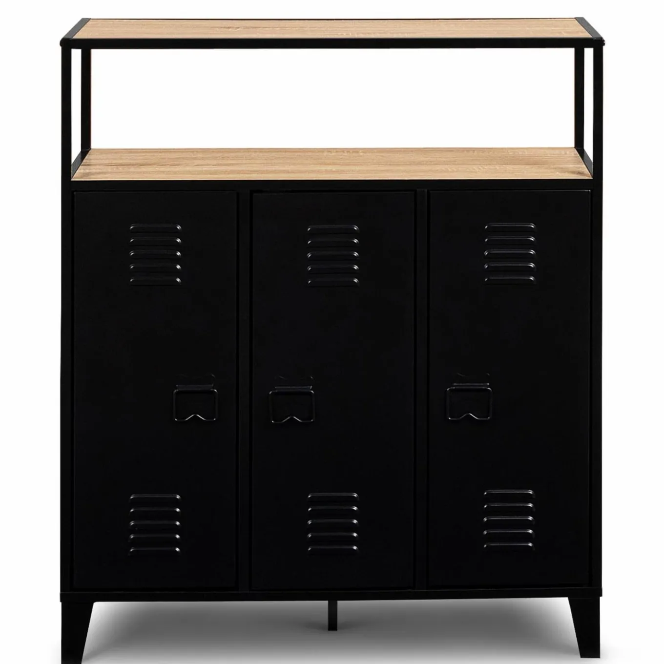 IDMarket Meuble bar métal noir et bois industriel* Collection Agencement Magasin|Collection Métal