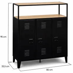 IDMarket Meuble bar métal noir et bois industriel* Collection Agencement Magasin|Collection Métal