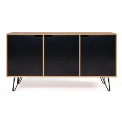 IDMarket Meuble bas bois avec pieds en métal noir* Meubles Bas|Collection Vintage