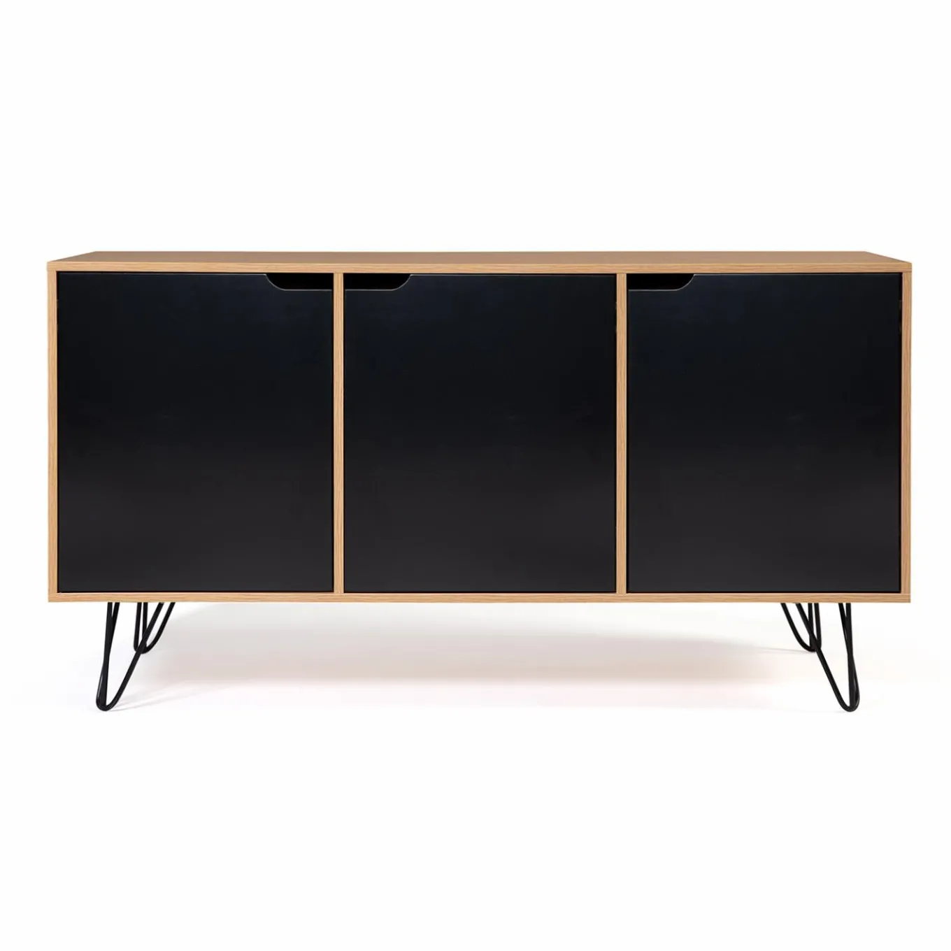 IDMarket Meuble bas bois avec pieds en métal noir* Meubles Bas|Collection Vintage