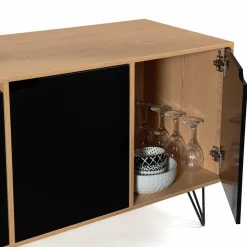 IDMarket Meuble bas bois avec pieds en métal noir* Meubles Bas|Collection Vintage