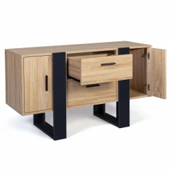 IDMarket Meuble bas bois et noir* Meubles Bas|Collection Design