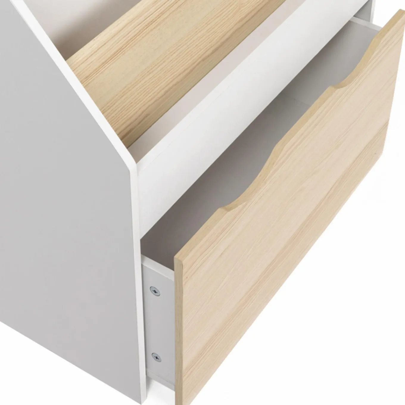 IDMarket Meuble bibliothèque pour enfant blanc et hêtre avec 3 étagères et 1 bac*Enfant Meubles Rangement Jouet|Meubles Enfant