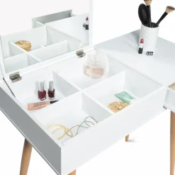 IDMarket Meuble coiffeuse blanche style scandinave* Meubles Bas|Collection Scandinave