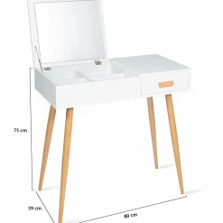 IDMarket Meuble coiffeuse blanche style scandinave* Meubles Bas|Collection Scandinave