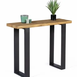IDMarket Meuble console bois et métal noir 100 cm* Collection Agencement Magasin|Consoles